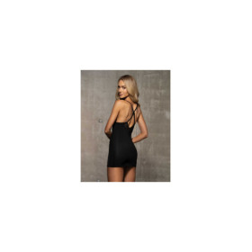 828-CHE-1 Nuisette et String - Noir